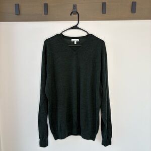 Peter Millar Merino Wool Blend V-Neck Sweater Dark Green - size XL